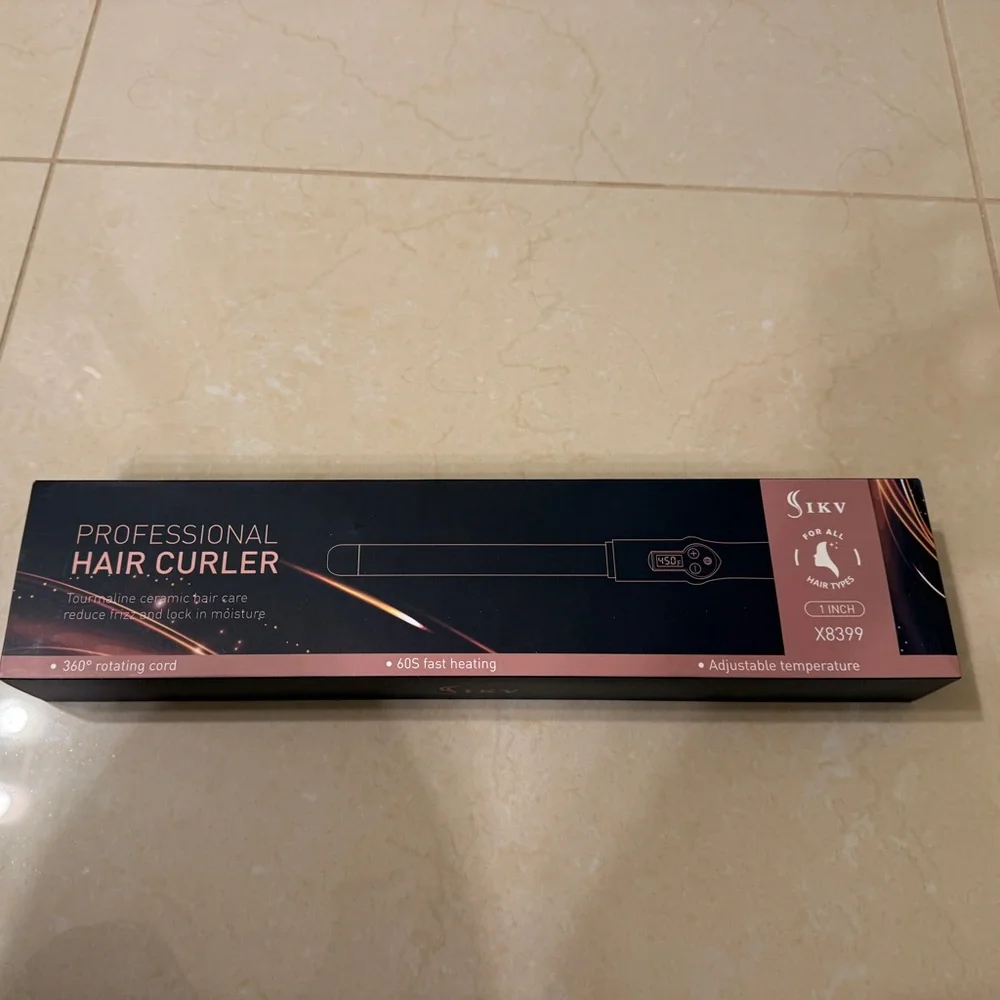 Professional 1” Tourmaline Ceramic Curling Wand 10 Settings LED Display - Picture 5 of 7